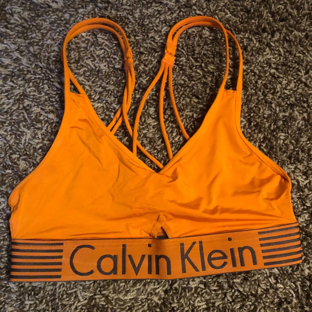 Calvin Klein orange bralette size small